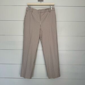 Tory Burch Women’s 6 Petite Plaid Twill Golf Pants Sesame New